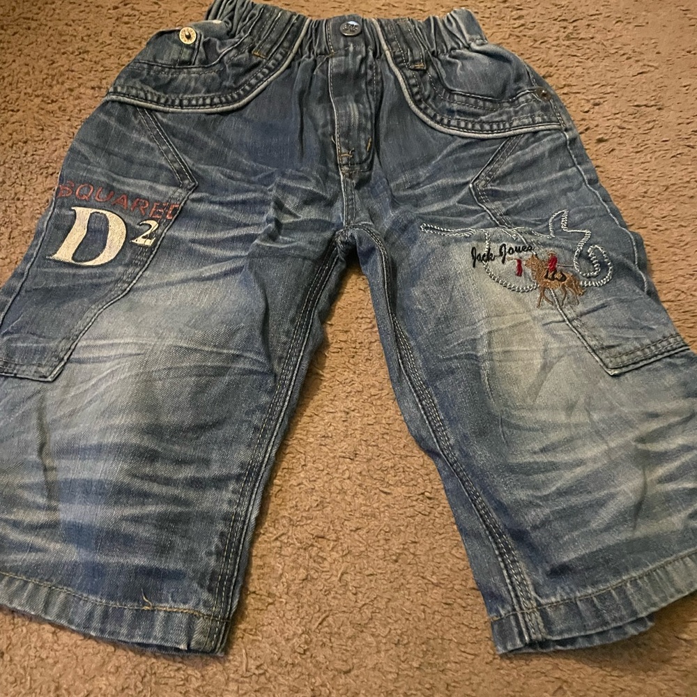 Jack & Jones Boys Blue Washed Denim Cargo Jeans